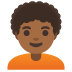 person: medium-dark skin tone, curly hair on Google