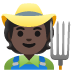 farmer: dark skin tone emoji on Google