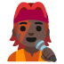 singer: dark skin tone emoji on Google