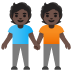 people holding hands: dark skin tone on Google