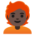person: dark skin tone, red hair on Google