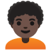 person: dark skin tone, curly hair emoji on Google