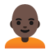 person: dark skin tone, bald on Google