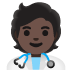 health worker: dark skin tone emoji on Google