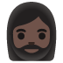 woman: dark skin tone, beard on Google