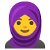 woman with headscarf emoji on Google