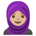 woman with headscarf: medium-light skin tone on Google