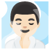 man in steamy room: light skin tone on Google