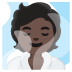 person in steamy room: dark skin tone on Google