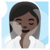 woman in steamy room: dark skin tone on Google