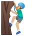 man climbing: medium-light skin tone emoji on Google