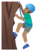 man climbing: medium skin tone emoji on Google
