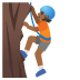 person climbing: medium-dark skin tone emoji on Google