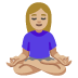 woman in lotus position: medium-light skin tone on Google