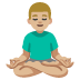 man in lotus position: medium-light skin tone emoji on Google
