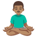 man in lotus position: medium skin tone emoji on Google