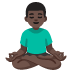 man in lotus position: dark skin tone emoji on Google