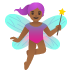 woman fairy: medium-dark skin tone emoji on Google
