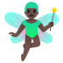 man fairy: dark skin tone emoji on Google