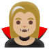 woman vampire: medium-light skin tone emoji on Google