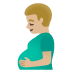 pregnant man: medium-light skin tone emoji on Google