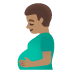 pregnant man: medium skin tone on Google