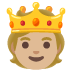 person with crown: medium-light skin tone emoji on Google