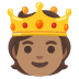 person with crown: medium skin tone on Google