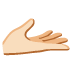 palm up hand: light skin tone emoji on Google