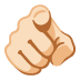 index pointing at the viewer: light skin tone on Google