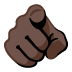 index pointing at the viewer: dark skin tone emoji on Google