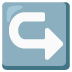 left arrow curving right on Google