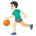 man bouncing ball: light skin tone on Google