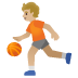 person bouncing ball: medium-light skin tone emoji on Google