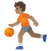 person bouncing ball: medium skin tone emoji on Google