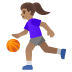 woman bouncing ball: medium skin tone on Google