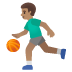 man bouncing ball: medium skin tone emoji on Google