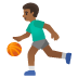 man bouncing ball: medium-dark skin tone emoji on Google