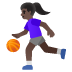 woman bouncing ball: dark skin tone emoji on Google