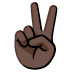 victory hand: dark skin tone emoji on Google