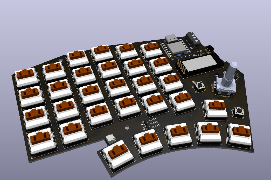 3D render of the PCB