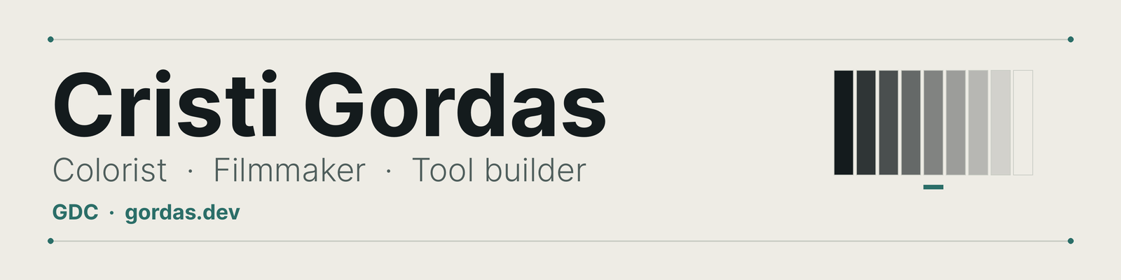 Cristi Gordas — Colorist, Filmmaker, Tool builder
