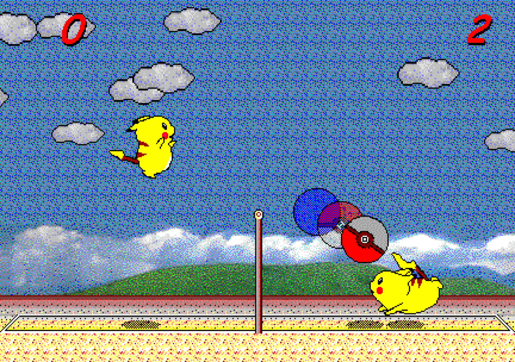 Pikachu Volleyball game screenshot