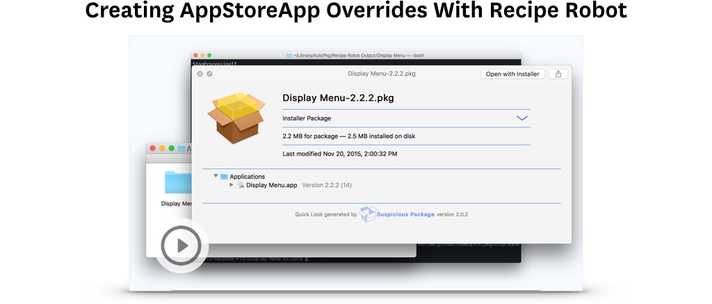 Creating AppStoreApp Overrides With Recipe Robot