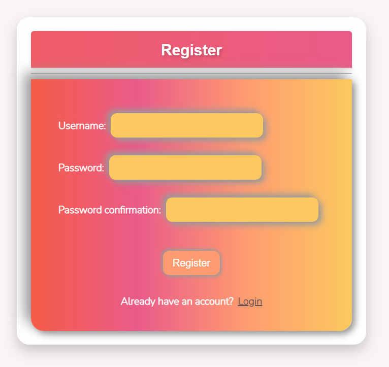 Registration Page