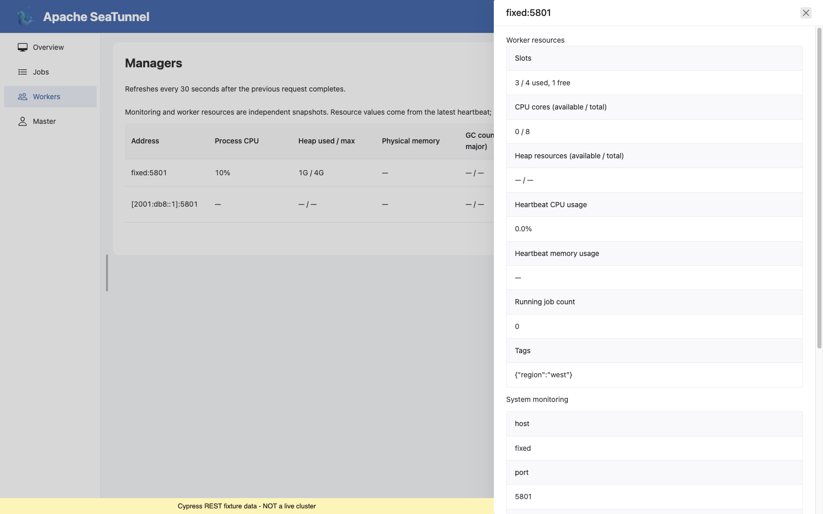 Worker details using Cypress REST fixtures