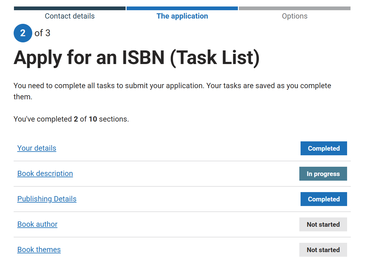 Task list pages