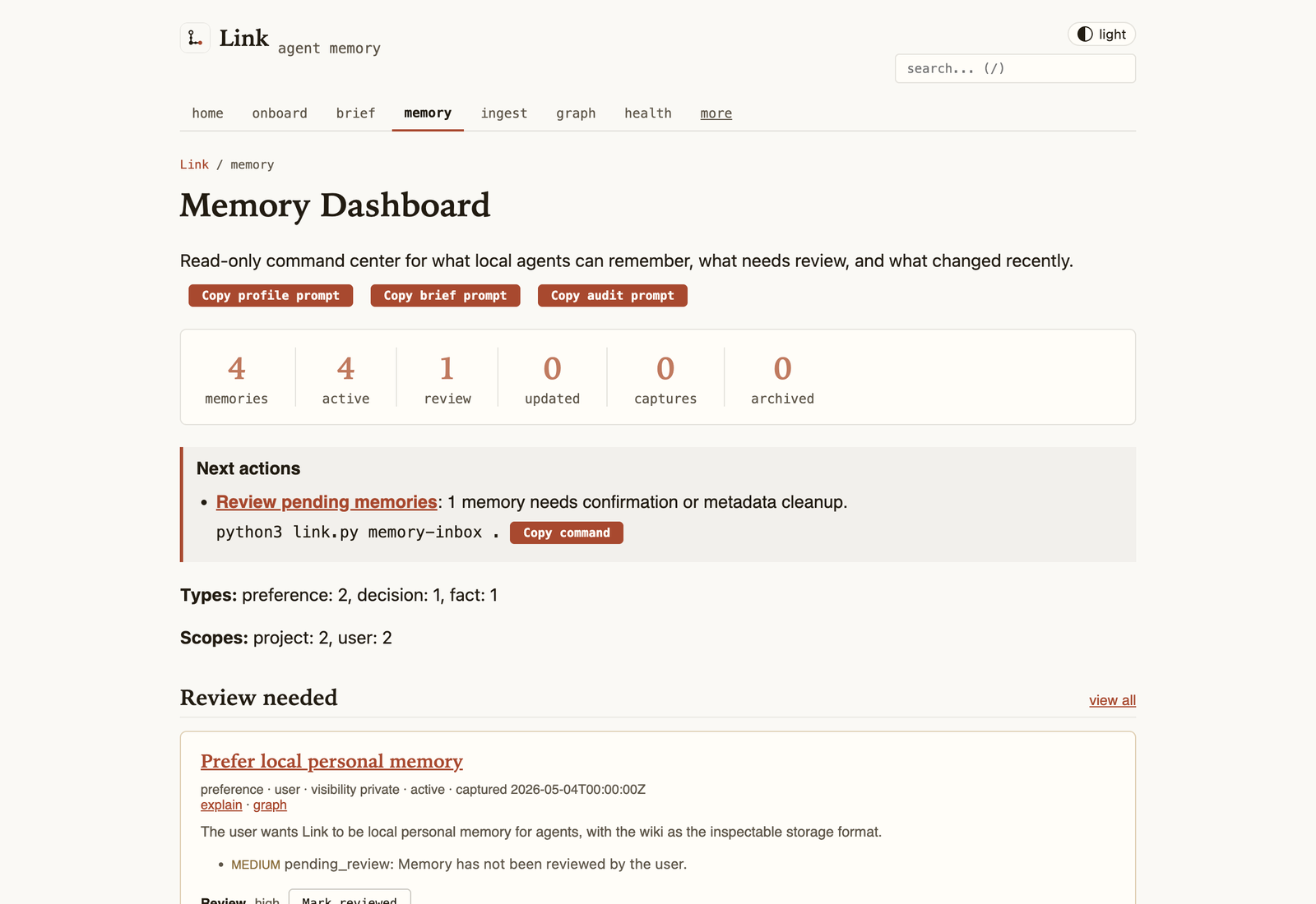 Link local web viewer — home