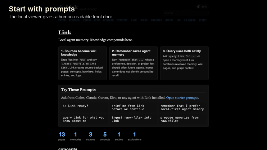 Link web UI walkthrough