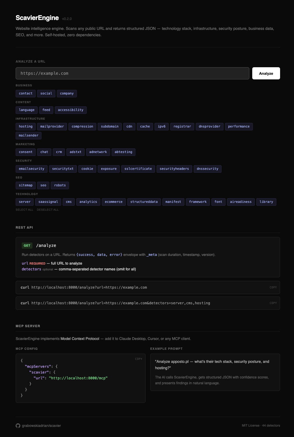 ScavierEngine Web UI